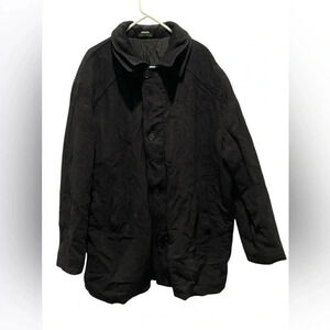 Ralph Lauren Men’s 100% Wool Peacoat zip/button closure size 48L Black